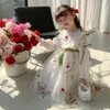 Girl's Dresses Girls Dress Spring and Autumn 2023 Foreign Style Children Skirt Little Girl Princess Flower 231216