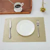 Table Cloth 4Pcs Pvc Hollow Wedding Party Western Mat Square Tablecloth Tray Cushion Gold Dinner Mats Round