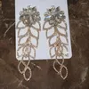 Dingle örhängen boutique glänsande strassblommor för kvinnor mode smycken geogous ladys party uttalande tillbehör