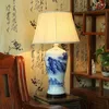 Tafellampen Keramische lamp Slaapkamer Nachtkastje Creatief Chinees Handgeschilderd Blauw en Wit Woonkamer Grote tuin Modern