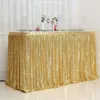 Tafelrok Rechthoekige tafelrok Tafelkleed Glitter Pailletten Tafelrok Voor Bruiloft Kerst Verjaardagsfeestje Accessoires Woondecoratie 231216