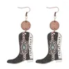 Dangle Earrings Western Tehachapi Cowboy Cowgirl Wood Boots For Women Wild West Boot Jewelry Wholesale