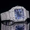 VVS Moissanite Diamond Hip Hop Watch rostfritt stål midja handgjorda inställning av lyxklocka Män högkvalitativ lyxklocka