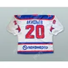 Benutzerdefinierte WEISS 20 SKA ST. PETERSBURG KHL HOCKEY TRIKOT 2 NEU Top genäht S-M-L-XL-XXL-3XL-4XL-5XL-6XL