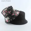 Breite Krempe Hüte Eimer Hüte 2021 Neue Mode Sommer Kokospalme Blume Gedruckt Fischer Cs Panama Eimer Hut Reversible Gorro pescador Männer FrauenL231216