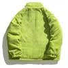 Men's Jackets Corduroy Cotton Coat Avocado Green Japanese Lazy Retro Hong Kong Style Workwear Comfortable Solid Street