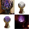 Objetos Decorativos Estatuetas Criativo Brilhante Halloween Crystal Deluxe Magic Skl Dedo Plasma Ball Spooky Home Decor 220614 Drop Deli Dhvnz