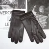 Five Fingers Gloves Men's sheepskin fashionable short colored leather warm driving and cycling touch screen gloves 231215