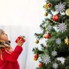 Trädgårdsdekorationer glitter snöflinga ornament julgran dekor snöflingor hänge för fest