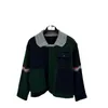 Version correcte 23FW tb automne/hiver nouvelle mode polyvalente et décontractée industrie lourde couleur bloc col rabattu veste tricots tendance