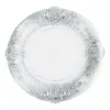 50 PCS Charger Plates White Plastic Tray Round Dishes With Patterns 13 Inches Acrylic Decorative Dining Plate For Table Setting