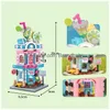 Creative Friends City Street View 여름 아이스 샵 빌딩 블록 DIY 음식 곰 사탕 조립 장난감 Girls Gifts T230103 드롭 배달 DHQJX