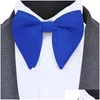 Bow Ties Bow Ties Gusleson Moda Pembe Şampanya Mavi Katı Kravat Erkekler için Klasik Big Bowtie Partisi Düğün Bowknot ADT Erkek Delme Delim Dheqs