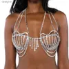 Other Fashion Accessories Sexy Tassel Rhinestone Shell Bra Top Bikini Women Bo Chain Jewelry Shiny Crystal Bo Chest Support Bra Accessories PartyL231215