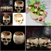 Planters Pots Resin Crafts Human Tooth Teaching Skeleton Model Halloween Home Office Flower Planter Skl Pot Decoration 220614 Drop Del Dh5Na