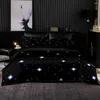 Conjuntos de cama Conjunto de luxo preto capa de edredão 228x228 com fronha 245x210 colcha atmosfera de alta qualidade extra grande folha de cama