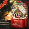 Gun Toys Merry Christmas Music Box Candy House Building Blocks Diy Doll House Year Santa Claus Children Gifts Christmas Decoration 231208