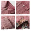 Jaquetas masculinas Hip Hop Vintage Patchwork Lapela Jaqueta Masculina e Feminina Denim Casaco Marca Solta BF Estilo Vintage Lavado Jaqueta Rosa Escura Na Moda 231215