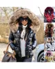 여자 다운 파카 후드 단색 모피 후드가 가을 가을 겨울 겨울 여자 면적이있는 짧은 파카 코트 재킷 패션 캐주얼 231215