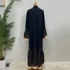 Etnische Kleding Open Abaya Kant Moslim Vrouwen Lange Mouw Maxi Jurk Turkije Arabische Kimomo Vest Islamitische Kaftan Gewaad Jalabiya Caftan Eid