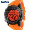 Relógios de moda masculino laranja casual relógios digitais esportes led relógio masculino automático data 1145 relógio de pulso masculino impermeável 207w
