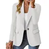 Damskie garnitury Blazers Kobiet Blazer Coats Autumn Winter Pocket Kieszonkowy pojedynczy przycisk Slim Ol Workwear Płaszcz BZESKI SZE-ST23138 231216