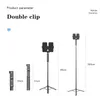 MAMEN 80 cm/160 cm trépied pliable Selfie bâton avec Double support pour téléphone prise de vue à distance pour Smartphone tablette Live Vlog trépied