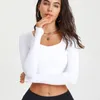 Yoga Outfit Cloud Hide Plus Size Sports Bra Fitness XXL Women Workout Long Sleeve Blouse Sexy Crop Top Autumn Winter Running Gym Shirt