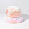 Wide Brim Hats Women Winter Spring Hat Tie-dye Fashion Fleece Warm Fisherman Outdoors