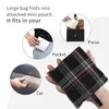 Sacs à provisions Recaros Black Tartan Scotch Irish Plaid Sac d'épicerie Durable Réutilisable Recycler Pliable Lourd Eco Lavable avec Pochette