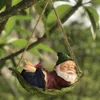 Decorative Objects Figurines Creative Cute Frogs Cat Dog Resin Lying Santa Claus Statue Garden Hang On Tree Pendant Indoor Outdoor Decor Ornament 231216