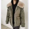 Parkas de plumón para mujer Maomaokong Cuello de piel real suelto 2023 Chaqueta de pato blanco Mujeres Invierno Abrigo de lujo Abrigo de plumas de gran tamaño Outwear 231215