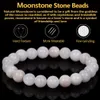 Bangle Natural Moonstones Pedra Pulseira Beads Jóias Presente Para Homens Magnéticos Proteção de Saúde Mulheres Elastic Thread 6 8 mm 231215