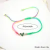Bangle 10Pcs Rainbow Braided Bracelet Heart Shape Love Cz Simple Trendy Ladies Thread Rope Cords Jewelry Gift Charm Bracelets 231215
