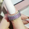 Cluster Rings 2023 Luxury Round Princess Silver Color Eesthetic Eternity Band Rin for Women Jubileums Present Jewelry Wholesale R5579