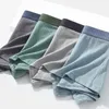 Cuecas 4 pcs calcinha de algodão masculina listra boxer shorts sexy respirável roupa interior masculina cuecas