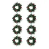 Decorative Flowers 8x Pillar Candle Ring Wreath Flower Arrangement Greenery Farmhouse For Tabletop Party Home Centerpieces Thanksgiving