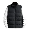 Gilets pour hommes Gilet rembourré en coton Automne et hiver Vestes sans manches chaudes Col montant Épaissi Tendance Hommes Down Gilet Veste