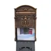 Dekoracje ogrodowe Europejski styl Villa Letterbox Outdood Wodoodporna skrzynka na ścianę ścienną Postbox Retro Sugestia z kluczem do domu 231216