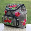 Sacs d'école Floral Brodé Casual Toile Femmes Sacs À Dos Filles Ethnique Cartables Dames Vintage Sac À Dos Multi Poches Rabat Voyage