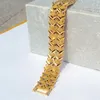 Bracciale a maglie Euro Curb LARGO a strati in oro giallo 24K 24CT per uomo e donna 26 grammi LADIES S736255w