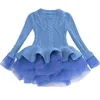 Robes de fille hiver filles robe de noël épais pull en tricot fille bébé à manches longues mignon enfants automne vêtements chauds noël 2 8 ans 231215