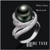 Solitaire ring solitaire ring bruid talk modemerk vrouwen parel kubieke zirconia twisted lijnen luxe vingerringen elegante sieraden voor dhvy1