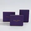 Fascino 24 pezzi scatola di imballaggio di gioielli quadrati 9 * 7 cm collana di carta viola anello orecchini braccialetto confezione regalo per San Valentino di alta qualità
