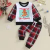 Conjuntos de ropa Infantil Niña Niño Ropa de Navidad Elk Cuello redondo Sudadera con capucha Pantalones Niño Bebé Otoño Invierno Trajes