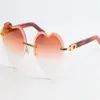 Vente de lunettes de soleil sans monture Lunettes de soleil en marbre violet Plank 3524012Lentilles dégradées Adumbral Montures transparentes avec lunettes transparentes2608