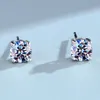 Charm Charm M10mm Classic Mossanite Screw Back Back örhängen Lyxsmycken 925 Sterling Sier VVS Moissanite Diamond Ear Stud för män Drop D