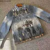 Men's Amires Jackets Designerkläder denim Amri Jacket 18SS Coconut Tree Rendering Daged Jackordomestic Fabric Fabric Am Amis Amirlies Amiiri 5oio