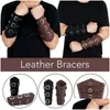 Bangle Bangle Punk Hip Hop 1PC Cosplay Leather Armor Arm Bangles Pirate Knight Gauntlet Wristband Armer Accessories Mens Armband DRO DH26H