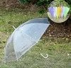 Guarda-chuva de chuva transparente transparente PVC Cúpula de chuva Bolha Guarda-sol com cabo longo Guarda-chuva reto